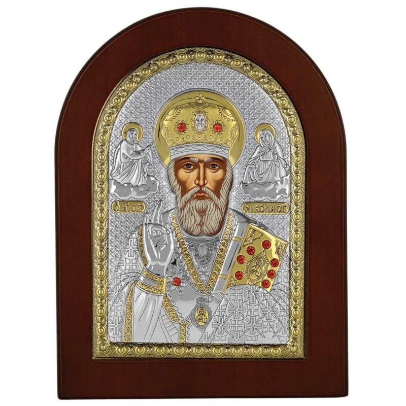 Icoană argint Sf. Nicolae 15x21 cm