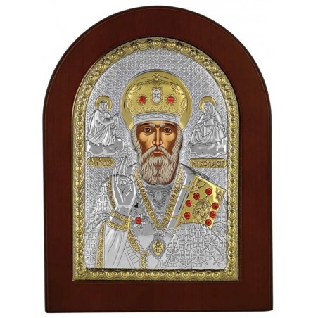 Icoană argint Sf. Nicolae 15x21 cm