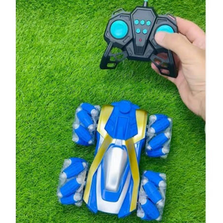 Mașinuță RC Stunt cu Telecomandă – Albastru & Auriu