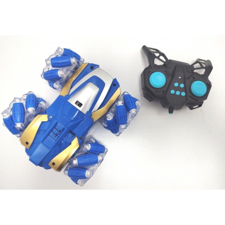 Mașinuță RC Stunt cu Telecomandă – Albastru & Auriu