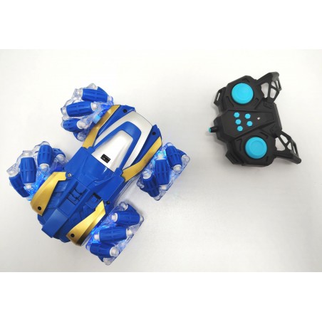 Mașinuță RC Stunt cu Telecomandă – Albastru & Auriu