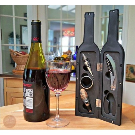 Set cadou 5 in 1 sticlă accesorii vin