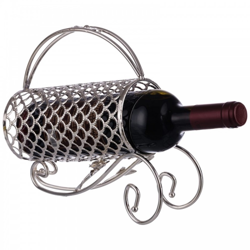 Suport sticlă de vin vintage argintat