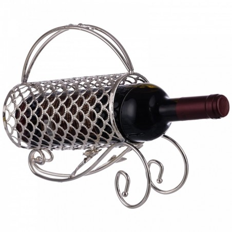 Suport sticlă de vin vintage argintat