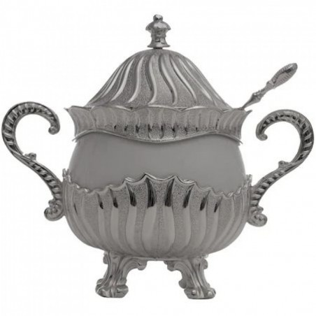 Set cafea vintage argintat cu 7 piese pentru 2 persoane