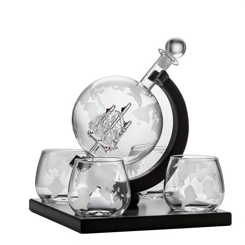 Set cadou bărbaţi Sticlă Decantor Glob cu 4 pahare