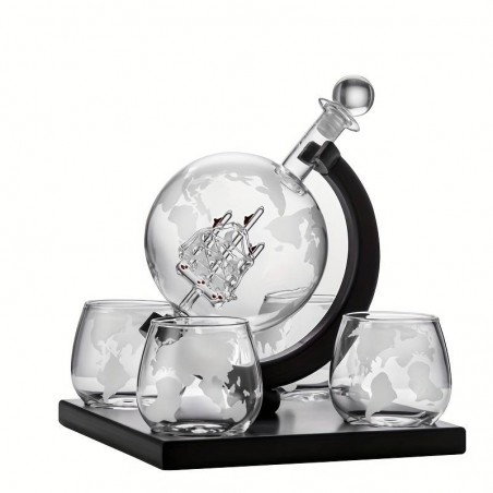 Set cadou bărbaţi Sticlă Decantor Glob cu 4 pahare