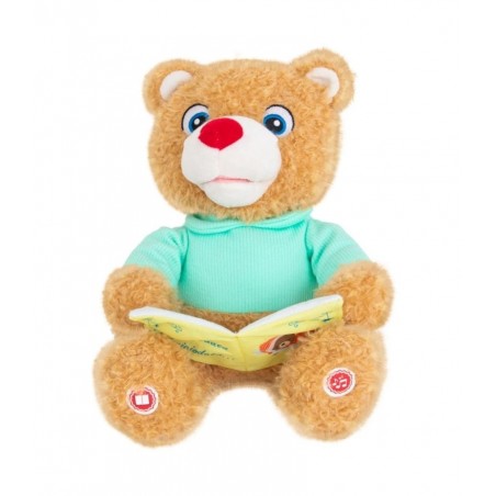 Jucarie de plus interactiva Ursuletul Toto Povesteste si canta, Puffy Friends, 30 cm