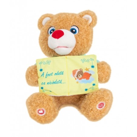 Jucarie de plus interactiva Ursuletul Toto Povesteste si canta, Puffy Friends, 30 cm