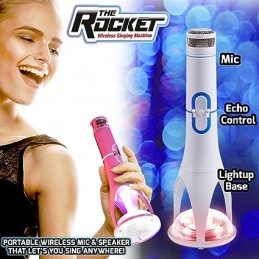 Microfon de jucarie WiFi The Rocket alb cu amplificator si boxa 2