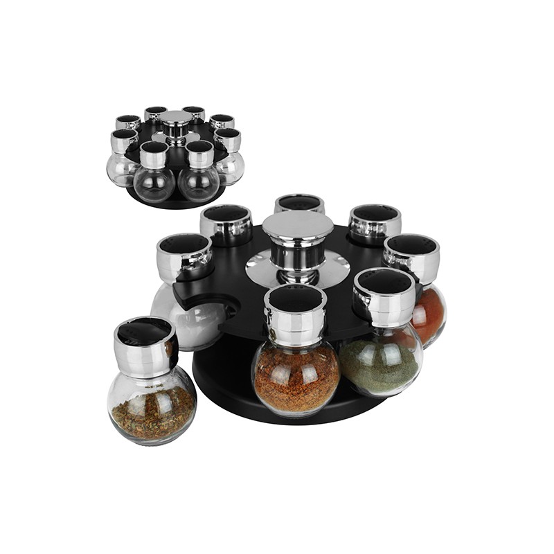 SET 8 RECIPIENTE CONDIMENTE SUPORT ROTATIV