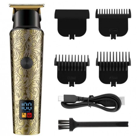 Aparat de tuns/barbierit/contur barbati, display led, fără fir