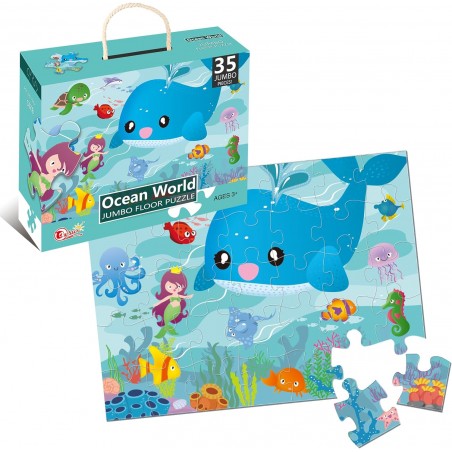 PUZZLE CU 35 DE PIESE JUMBO, ANIMALE MARINE