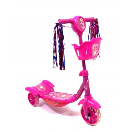 Trotineta pentru copii, cu pampoane, ROZ