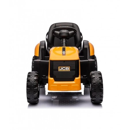 Tractor JCB 12V electric cu telecomanda, suspensie pe arcuri, cu centuri de siguranta, 2 viteze, Baterie 12V, Galben/Negru