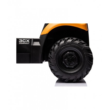 Tractor JCB 12V electric cu telecomanda, suspensie pe arcuri, cu centuri de siguranta, 2 viteze, Baterie 12V, Galben/Negru