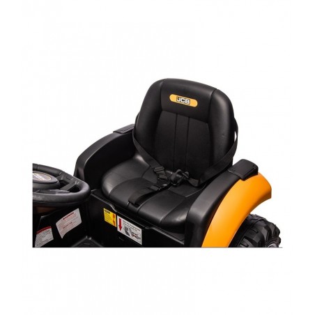 Tractor JCB 12V electric cu telecomanda, suspensie pe arcuri, cu centuri de siguranta, 2 viteze, Baterie 12V, Galben/Negru