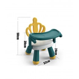 Scaunel multifunctional pentru copii cu tavita detasabila, Rege, Verde 2