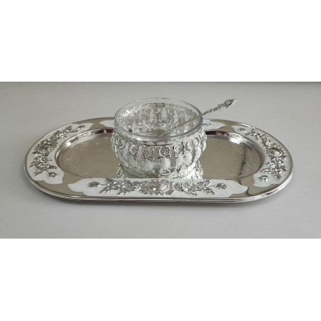 SET 2 ZAHARNITE STICLA SI TAVA ARGINTATA