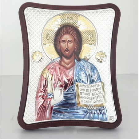 ICOANA ARGINT IISUS HRISTOS,COLOR