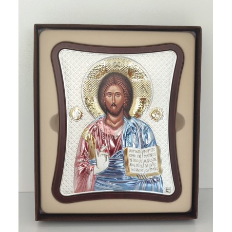 ICOANA ARGINT IISUS HRISTOS,COLOR