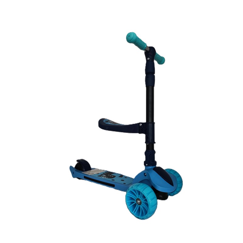 Trotineta pentru copii cu sezut,pliabila,Albastru